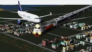 The train is flying in the sky and meets the train simulator planes