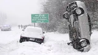 Icy Road Fails Compilation &ndash; Real Winter Driving Disasters
