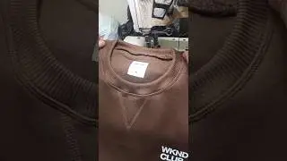 crewneck sweater collar stitch sewing process using an overdeck machine #sewing #sweater #handmade