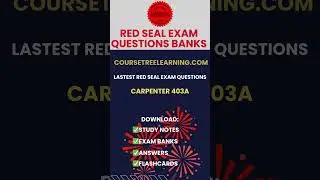 Red Seal Carpenter 403A Exam Questions Download: 403A Carpenter #realestateexamprep #carpenterexam