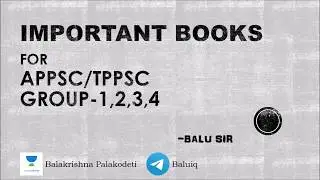 Most Important Books for APPSC/TPPSC Groups exam || Baluiq ||