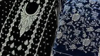Pure French Velvet Neck line Designer Dresses 2p #firdousrabicentre