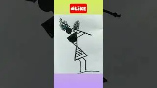 Eyecatching warli art/krishna  #warli art #folkart #tribalart #shorts #viral #yshorts