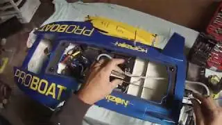 How to install RC Boat Bitz dual outlet rudder kit on Proboat UL19