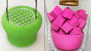Oddly Satisfying Kinetic Sand ASMR | Relaxing Layered Sand Cutting