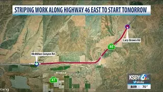 Traffic delays on Highway 46 east expected Monday morning due to re-striping