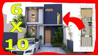 PLANO de CASA de 6X10 Metros 4 HABITACIONES (Fachadas de Casas de dos Pisos)