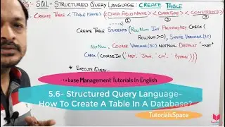 5.6- (Eng) Sql Query To Create Table | Create New Table In Sql | Sql create table in database