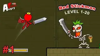 Red Stickman : Animations vs Stickman Fighting - Gameplay #1 Level 1-20 (Android)