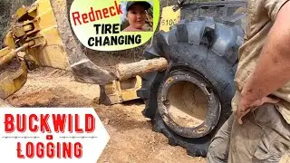 Redneck Tire Changing with a Loader & Dozer