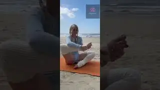 Beautiful Girl Practicing Yoga on the Beach | Relaxing Ocean Yoga & Healing Nature