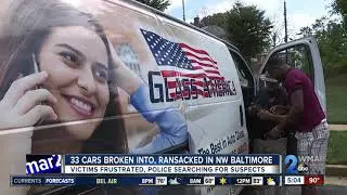 More than 30 vehicles broken into overnight in Northwest Baltimore