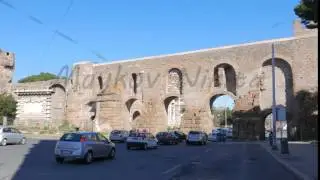 Aurelian Walls. Via Eleniana. Rome, Italy. 4K