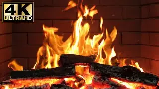 🔥 Peaceful Winter Fireplace Ambience 4K. Relaxing Fireplace Outdoors. Fireplace Video for Relaxation