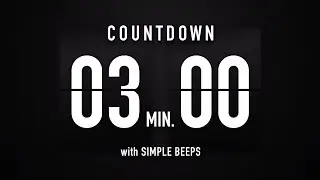 3 Minute Countdown Timer 🕙 Flip Clock with Simple Beeps 🔊🖤
