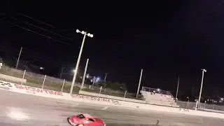 &ldquo;Raw&rdquo; Red car white front bumper and convertible with the American flag drift love night