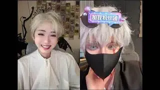 開心元元10月31日直播  真人露臉的饒子 略顯羞澀 兩人真是賞心悅目
