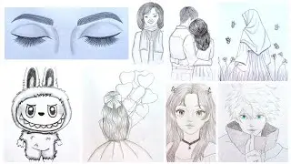 8 Easy Drawing ideas || Tutorial for the beginners ( Step by step)  #chaitisdrawing 