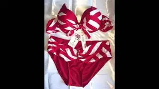 Bikini Sets Viva Rose Plus Size Underwire Swimsuit Bowknot Stripe Sexy Swimwear XLarge US Red