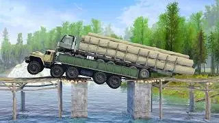 INSANE Moment a TIMBER Truck Crosses a Collapsed Bridge