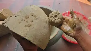 Bombastic cotton soft pure mud dirt dipping crumb in Claypot dusty #asmrsounds #clay #purecement 