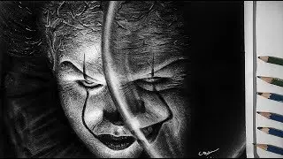 Drawing PENNYWISE from IT chapter 2 || realistic pencil drawing
