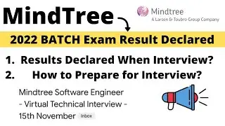 Mindtree Result Out | 2022 BATCH Interview Mail | Big Update From Mindtree