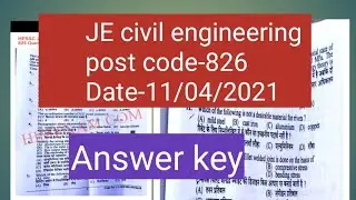 hpssc je civil post code -826 solved paper of je civil meachanical