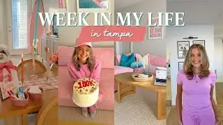 FLORIDA WEEK IN MY LIFE 🏠🌴🩷productive days in my life as a wfh girl: 100K, workouts, meals, hosting