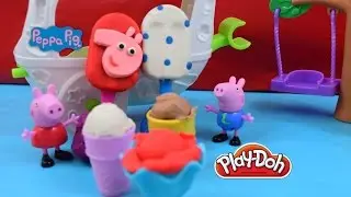 Play Doh Sundae Cart Ice Cream Shop  Sweet Shoppe with Peppa George Pig
