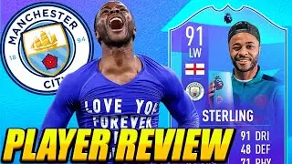 SO RIGGED! 😡 91 POTM STERLING PLAYER REVIEW! PREMIER LEAGUE POTM STERLING REVIEW! 91 STERLING SBC!