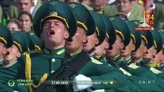 T&uuml;rkmenistan: Turkmen Owazy Morning Broadcast on Independence Day [Military Parade] (2025.09.27.)