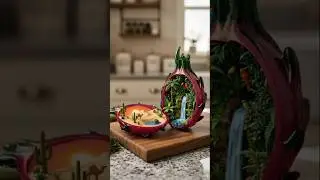 Cutting Glass Dragon Fruit 🍓 | ASMR | AI Visuals | Macro Cinematic Short