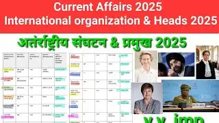 अतंर्राष्ट्रीय संघटन एवं उनके प्रमुख 2025 | International organization and their head 2025 for exam