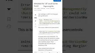 How to fix Metadata file '.dll' could not be found