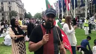Azhar siddique participated in PTI london protest in front of Parliament House in Westminster