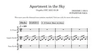 Apartment in the Sky (10edo music in Diamond-mos notation)