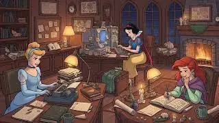 Disney Princess Late-Night Study Vibes 📚🎧 Lofi Beats for Studying, Deep Focus, Maximum Productivity