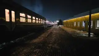 Дизель-поезд ДР1А-234 убывает со станции Лида/DMU DR1A-234 departing from Lida station.