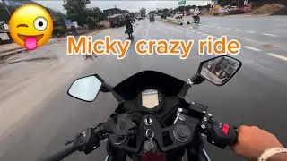 Micky crazy ride 😅😅|| KTM rc200 Run on wet road ⬇️|| @ayush_rider9052