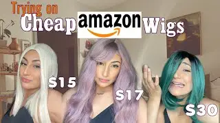 TRYING ON CHEAP AMAZON WIGS UNDER $30 | Wine and Wigs pt.1🥂