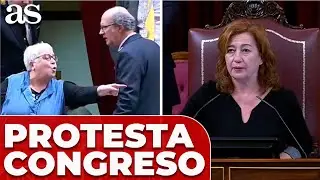 INDIGNACI&Oacute;N en el CONGRESO: una mujer interrumpe la sesi&oacute;n tras el NO a la SUBIDA de las PENSIONES