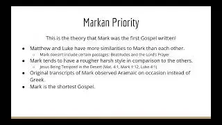 Synoptic Gospels Final - Marvin Parker