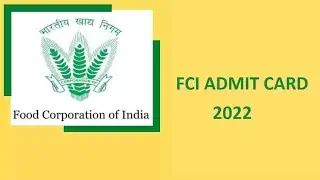 FCI exam how to download admit card FCI 2022 examination in January all the best 👍