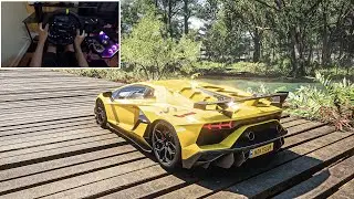 1500HP Lamborghini Aventador SVJ - Forza Horizon 5 | Steering Wheel Gameplay 