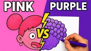 Розовый против фиолетового ⚡ Конкурс рисования | Какая сторона победит? 😱😱