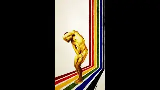 Painting Tutorial Time lapse Episode (131) Rainbow Flag Line Art #Shorts #zakpopart
