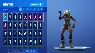 *NEW* Deep Sea SKIN SHOWCASE WITH ALL FORTNITE DANCES & NEW EMOTES! (Fortnite Season 7 Skin)