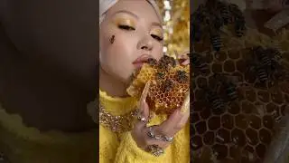 ASMR Bees & Nails 🐝💅 | Honeycomb Crunch with Real Bees #asmrtapping #asmr #honey #eatingsounds