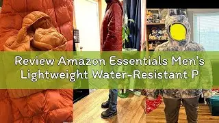 Review Amazon Essentials Men's Lightweight Water-Resistant Packable Hooded Puffer Jacket, Dark Grey,